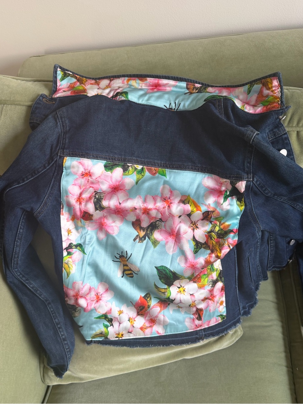 🗽Stacy Bradley Silk & Denim Jacket